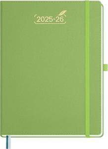 lot 5463 image: LOT OF FIVE BEZEND 2026 Planner Weekly and Monthly (8.5 x 11), Large 2-Column Calendar Book (Jul 25-Dec 26), Dual Schedule for Daily Appointment, Inner Pocket & Tabs, PU Leather Hardcover - Fruit Green