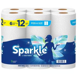 lot 5495 image: Sparkle Pick-A-Size Paper Towels 110 sheet 2 ply 6 pk