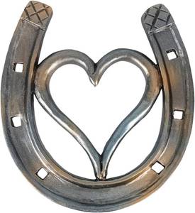 lot 5503 image: BESTOYARD Heart Shaped Horseshoe Wall Decor  Rustic Western Wall Hanging Sculpture in Black Resin  Farmhouse Equestrian Home Decor & Good Luck Housewarming