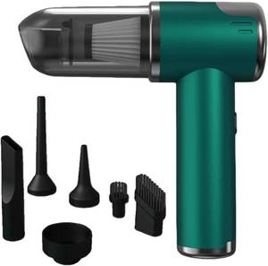 lot 5552 image: Portable Car Vacuum Cleaner, 2-in-1 Handheld Vacuum & Sealer, 10,000Pa Strong Suction Cordless Mini Vacuum for CarHomeKeyboardPet Hair, Compact Rechargeable with Washable HEPA Filter (Green)