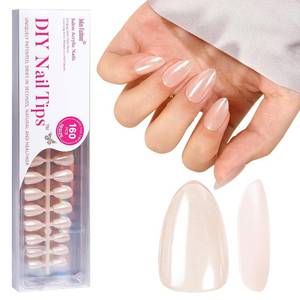 lot 5556 image: Press On Nails - Short Almond Nails, 160Pcs Acrylic Nails, Fake Nail Tips for DIY Nail Art, Soft Gel Nails, Glazed Donut, 16 Size