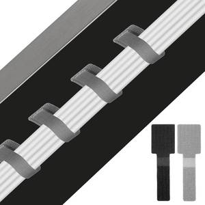 lot 5559 image: Qianyu 80 PCS Hook and Loop Cable Ties Self Adhesive Under Desk Cable Management Cables Clip Reusable Cord Organizer Adhesive Wire Straps Cord Holder for Electronics Home Office