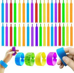 lot 5560 image: Fidget Sensory Toys for Autism,24PCS Sensory Items Autism Bracelet for Kids Audlts,Fidget Bracelet Anxiety Relief Items Classroom Must Haves Party Favors