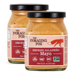 lot 5638 image: The Foraging Fox  Keto Smoked Jalape o Spicy Mayo (2 x 9.2 fl oz Jars)  Made with High-Oleic Sunflower Oil  Gluten & Dairy Free, Vegetarian, No Added Sugar, Non-GMO