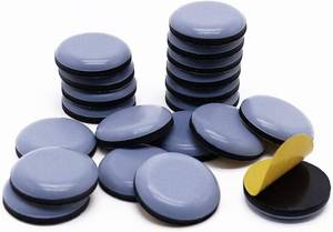 lot 5643 image: 20pcs Stick Furniture Sliders, 1inch Teflon Furniture Glides for Carpet Tile Hardwood (Grayish Blue)