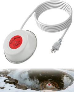 lot 5673 image: Apipi 1000W Floating Pond Heater - Pond Deicer for Outdoor Ponds with Fish, Durable Cast Aluminum Heater with Thermostatic Control 10ft Cord for Winter Live Fish Oxygen Exchange