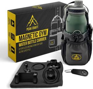lot 5674 image: Magnetic Gym Bag & Bottle Holder with Magnet or Phone Clip, Towel & Storage   Strong Magnet Organizer for Gym Racks, Fitness Equipment, Workouts, and Multi-Compartment Accessory Holder
