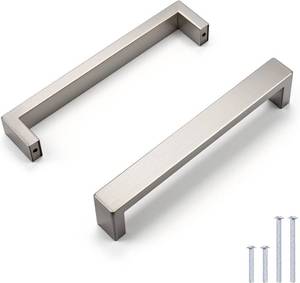 lot 5675 image: Knobonly 10 Pack Dresser Handles, Cabinet Pulls Brushed Nickel, 5 inch (128mm) Hole Center Kitchen Cabinet Handles, Stainless Steel