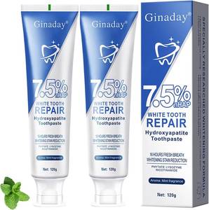 lot 5677 image: 2 Pcs Hydroxyapatite Toothpaste 7.5%, Fluoride-Free Nano Hydroxyapatite Toothpaste for Oral Care & Enamel Repair,Gentle Mint,Fresh Breath.
