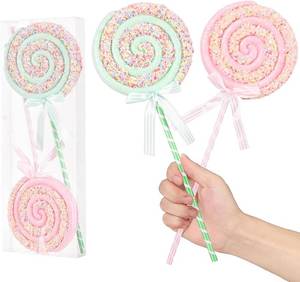 lot 5689 image: 4 Packs 2Pcs Large 16.6 Inch Christmas Candy Lollipop Ornaments Picks, Pastel Colored Xmas Tree Decor for Tree Topper, Wreath, Vase, Garland, Home Holiday Decorations