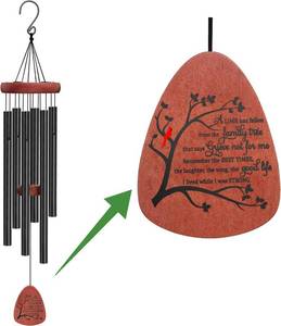 lot 5700 image: Memgift Memorial Wind Chimes for Outside- Sympathy Gift for Loss of Mom or Dad, Outdoor Keepsake with Soothing Tone for Garden, Yard in Memory of Loved One