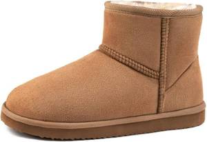 lot 5734 image: Zizor Womens Cozy Short Bootie Slippers, Winter Warm Hard Bottom House Shoes with Fuzzy Lining SIZE 9