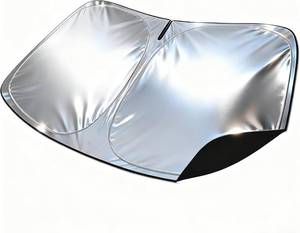 lot 5746 image: Tesla New Model Y Accessories Windshield Sunshade,20202025 2026 for Model Y Juniper Window Shades, Foldable Heat & UV Reflective Sun Visor with Storage Bag,Silver Coating
