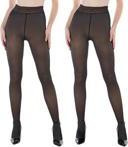 lot 5759 image: EXQUISLIFE Fleece Lined Tights Sheer Women - Fake Translucent Warm Pantyhose Leggings Sheer Thick Tights, for Winter