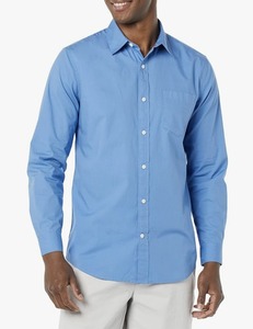 lot 5783 image: Amazon Essentials Mens Long-Sleeve Regular-Fit Stretch Poplin Shirt SIZE XS