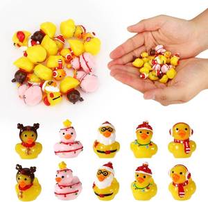 lot 5790 image: 100pcs Mini Christmas Ducks, Tiny Resin Ducks Figures Small Christmas Decorations Miniature Garden Landscape Toys for Birthday Party Ornament Home Decor