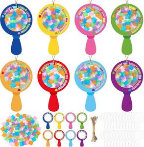 lot 5805 image: CJiangpo 24 Sets Magnify Suncatcher Paper Craft Kits, DIY Stained Glass Effect Window Ornament Rainbow Tissue Paper Art Craft for Classroom Activities Supplies Christian Religious Party Decor