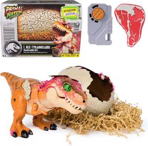 lot 4538 image: Primal Hatch Jurassic World Interactive Toy Dinosaur & Egg, Hatch & Train Your own Baby Dino with 100 Sounds & Reactions, Kids Toys for Boys & Girls Aged 5 & Up