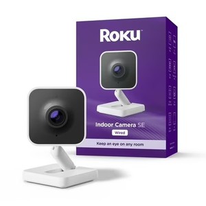 lot 4547 image: Roku Indoor Camera SE - Home Security - 1-Pack - Wired Security Camera with 1080p HD &amp Wi-Fi 6 - Incomplete
