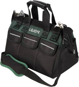 lot 4575 image: Tool Bags for Men Thickened Oxford Cloth LQJOYX Heavy Duty Tool Bags, 16 Inch Waterproof Large Capacity Electrician Tool Bag, Adjustable Shoulder Strap technician tool bag, Fathers Day Mechanic Gift
