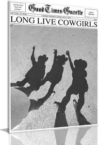 lot 4580 image: Bwodke Trendy NewsPaper Wall Art Retro Cowgirl Black And White Girly Preppy Poster Canvas Prints Framed Magazine Pictures Bar and Party Aesthetic Decor Painting Barthroom Bedroom Dorm