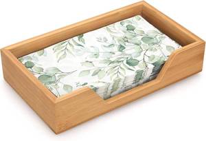 lot 4650 image: Bamboo Napkin Holder for Kitchen Table Bathroom Paper Towel Holder Farmhouse Flat Napkin Holders Guest Towel Holder Hand Towel Tray Rectangle Napkin Holder
