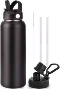 lot 4733 image: Premium Stainless Steel Vacuum Insulated Water Bottle, 24 oz, BPA-Free Lid, Wide Mouth, Double Wall, Powder Coated