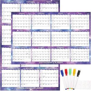 lot 4810 image: 48 x 32 Wall Calendar 2026 - 2026 Dry Erase Calendar for Wall from Jan. 2026 to Dec. 2026, Wet & Dry Erase Large Laminated Annual Yearly Planner with 5 Markers and Round Stickers, Good for School and Office