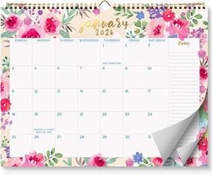 lot 4816 image: S&O Watercolor Floral 2026 Wall Calendar - Tear-Off Monthly Calendar through December 2026-18 Month Academic Wall Planner - Hanging Organizer to Track for Anniversaries & Appointments - 13.5x10.5 in