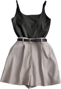 lot 4823 image: SweatyRocks Womens Striped Pleated Short Summer Dressy Work Shorts with Pockets size small