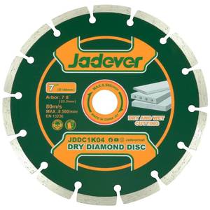 lot 5922 image: Jadever 7-Inch Diamond Saw Blade, Segmented Rim Diamond Disc, 78 Inch Arbor, Wet or Dry Cutting of ConcreteMasonryBlockPaverBrick