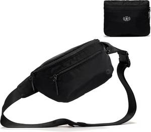 lot 5923 image: Pander Foldable Crossbody Bag with RFID-Blocking Bag Body Lightweight Travel Waist Pack Adjustable Strap Up to 56.25 Inches