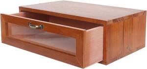 lot 5935 image: Retro Wooden Monitor Riser with Drawer 11.81X7.28X3.93 Inch Desktop Storage Box Organizer for Office Makeup and Computer Accessories