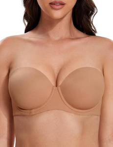 lot 5938 image: Deyllo Womens 34 Cup Underwire Strapless Anti-Slip Bra Push Up Bra Lightly Lined Cups
