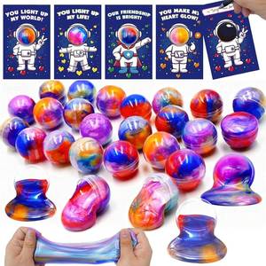 lot 5974 image: 28 Pack Valentines Day Gifts for Kids, Valentines Galaxy Slime with Valentines Cards Kids Stress Relief Fidget Set Valentines Day Gifts for School Classroom Exchange Party Favors Supplies