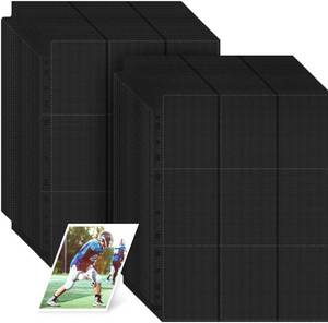 lot 5983 image: 1800 Pockets Trading Card Sleeves Pages, Double-Sided Card Sleeves Binder Sheets, Baseball Card Binder Sleeves Fit for Standard Size Sport Cards, Baseball Cards, Game Cards