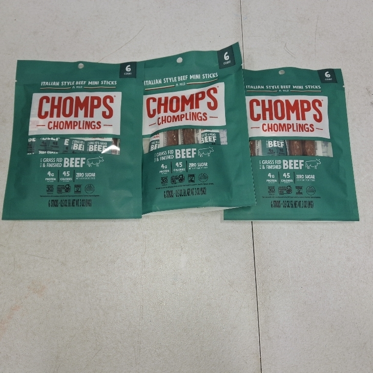lot 3235 image: 3 bags CHOMPLINGS Italian-Style Beef Sticks - 6ct0.5oz