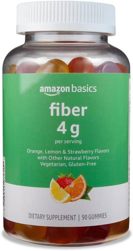 lot 3269 image: Amazon Basics Soft Fiber Gummies for Digestive Health and Regularity, Orange, Lemon & Strawberry Flavors, 90 Count, Pack of 1 (Previously Solimo)