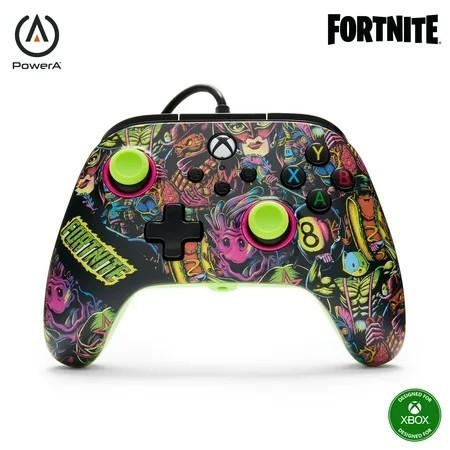 lot 104 image: PowerA Advantage Wired Controller for Xbox Series XS - Fortnite Glow