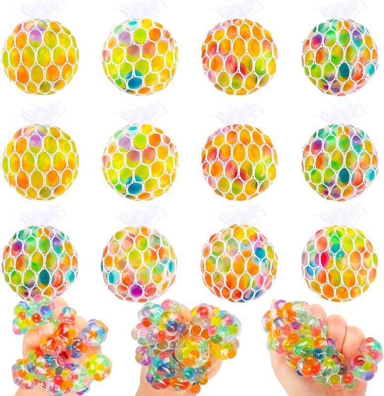lot 11746 image: 28Pack Stress Relief Balls for Easter Eggs Fillers, Fidget Toy Squeeze Sensory Squishy Balls for Easter Eggs Hunt Easter Basket Stuffers Party Favors Prizes