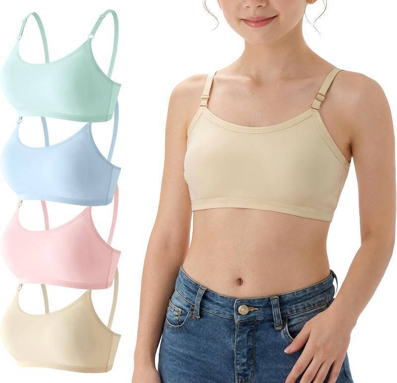 lot 2234 image: Girls Training Bra Cotton Spaghetti Strap Adjustable Sport Underwear