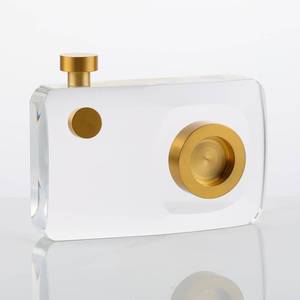 lot 6459 image: Crystal Camera Model Statues- Large Golden 5.12x6.7inch 3.6LB,Camera Crafts Collectible Figurine Home Desktop Decoration
