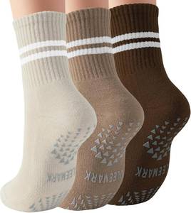 lot 6520 image: ULEEMARK Womens Pilates Non slip Yoga Socks Dance Gym Exercise Ankle Socks