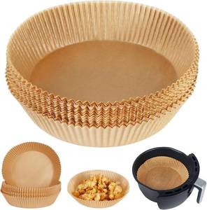 lot 6524 image: BYKITCHEN Air Fryer Parchment Paper for 2 to 5 QT, Set of 100, 6.3inch Small Airfryer Liners, Nonstick Air Fryer Filter Paper, Compatible with Ninja, Chefman Airfryer and More