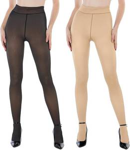 lot 6539 image: EXQUISLIFE Fleece Lined Tights Sheer Women - Fake Translucent Warm Pantyhose Leggings Sheer Thick Tights, for Winter