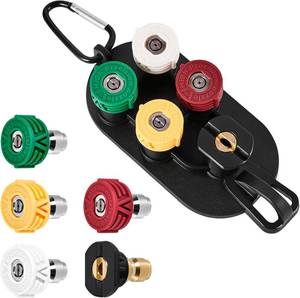 lot 6567 image: Pressure Washer Tips 5-Pack 14 Inch Quick Connect - 4000 PSI Multi-Degree Nozzle Set with Holder - Power Washer Accessories for Cleaning Car, Driveway, Patio, Deck, Great Gift for Car Lovers