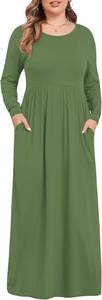 lot 6575 image: KARALIN Womens Plus Size Maxi Dresses for Curvy Women Long Sleeve Casual Dress, Stock Photo Approximate