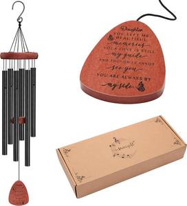 lot 6592 image: Memgift Memorial Wind Chime for Loss of Loved One - Sympathy Gift for Daughter - Outdoor Remembrance Wind Chime for Garden, Patio, Yard 32 Inch