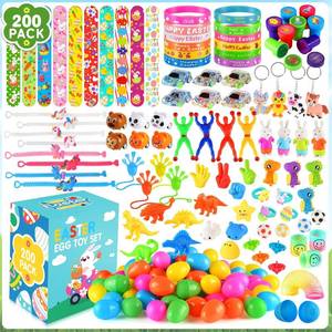 lot 6595 image: LACCHOUFEE 100Pcs Prefilled Easter Eggs with Toys, Filled Easter Eggs for Basket Stuffers Fillers Includes Assorted Toys Plus Sticky Hands - Kids Boy Girl Party Favors Classroom Prize Supplies