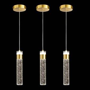 lot 6597 image: Pendant Lights Kitchen Island 3 Pack, Gold Pendant Light Fixtures Ceiling Lighting Fixtures with Crystal Bubble, Integrated 4000K LED Hanging Pendant Light for Living Room Bedroom Hallway